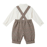 Deolinda Kids Completo Camicetta + Salopette a Quadri per Neonate