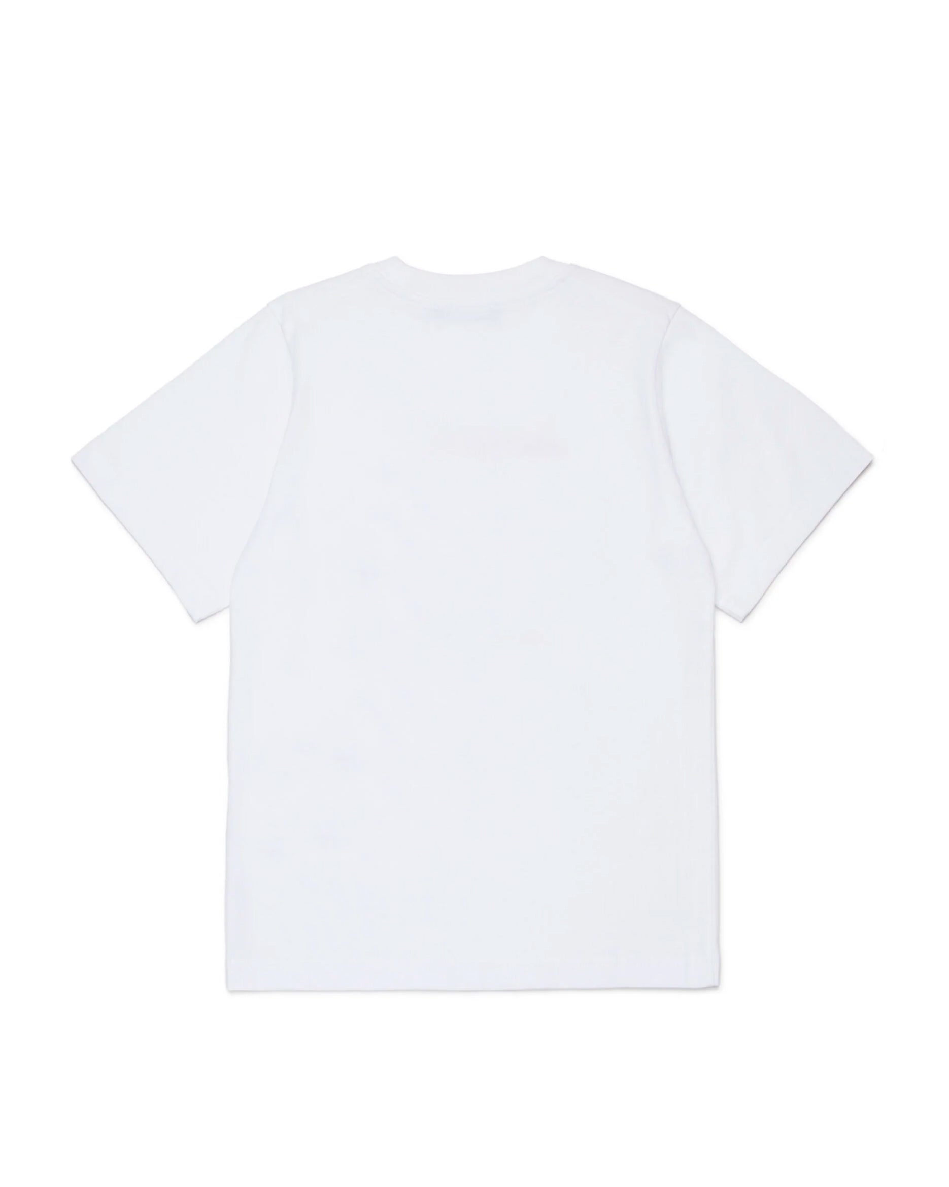 Dsquared2 Kids T-Shirt Bianca con Stampa Logo Foglia a Contrasto Rossa per Bambini