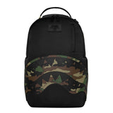 Sprayground Kids Zaino Nero in Nylon con Bocca di Squalo Camouflage e Logo per Bambini o Bambine