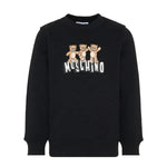 Moschino Kids Felpa Nera con Logo Teddy Bear per Bambini