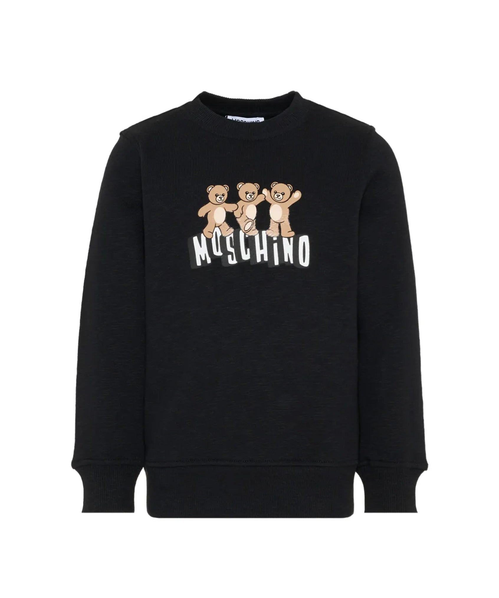Moschino Kids Felpa Nera con Logo Teddy Bear per Bambini