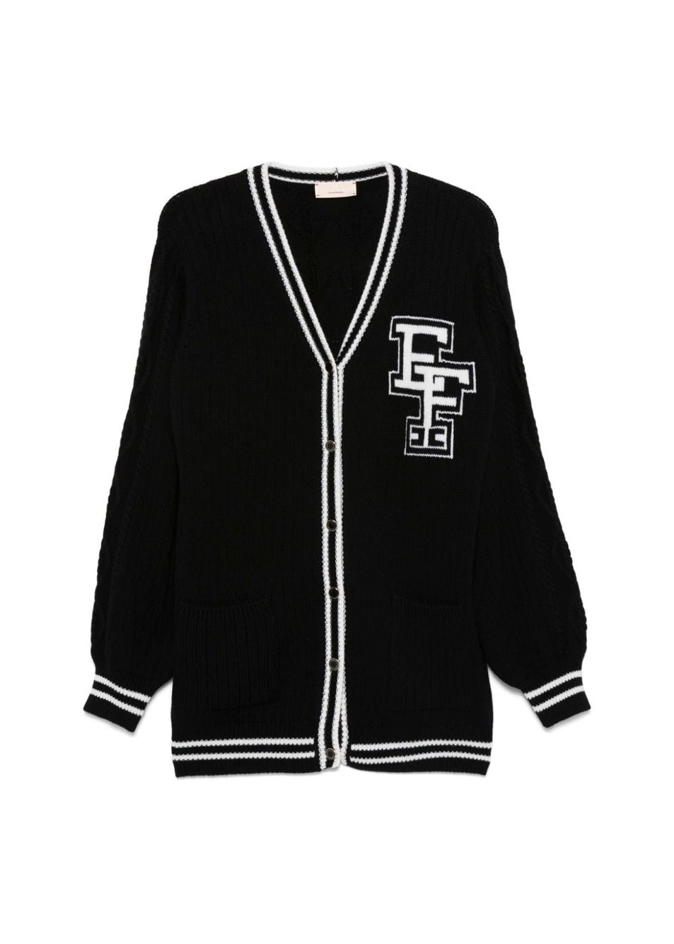 Elisabetta Franchi La Mia Bambina Cardigan in Maglia Nero/Burro per Bambine