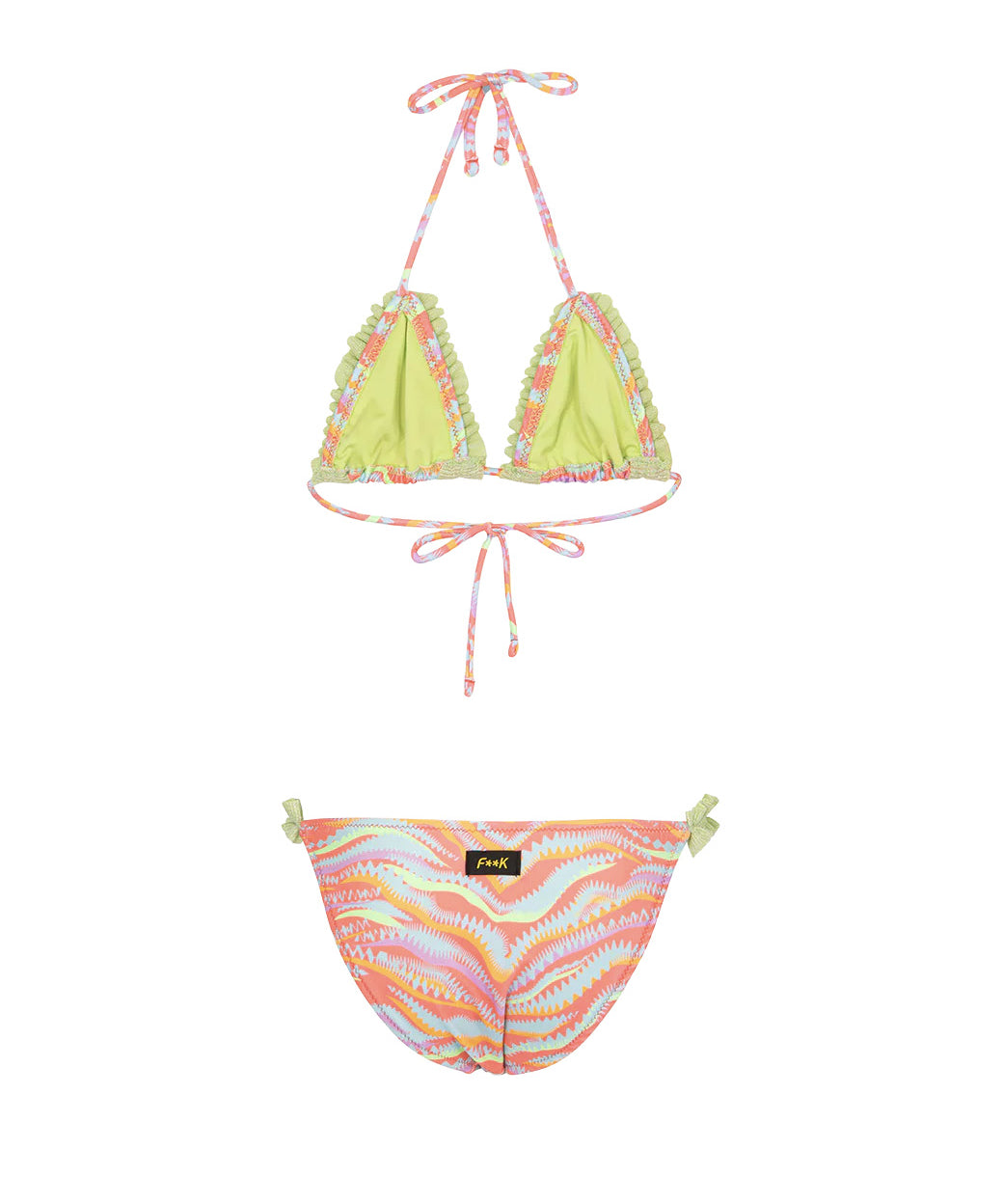 F**K Kids Costume Due Pezzi Fantasia Multicolor per Bambine