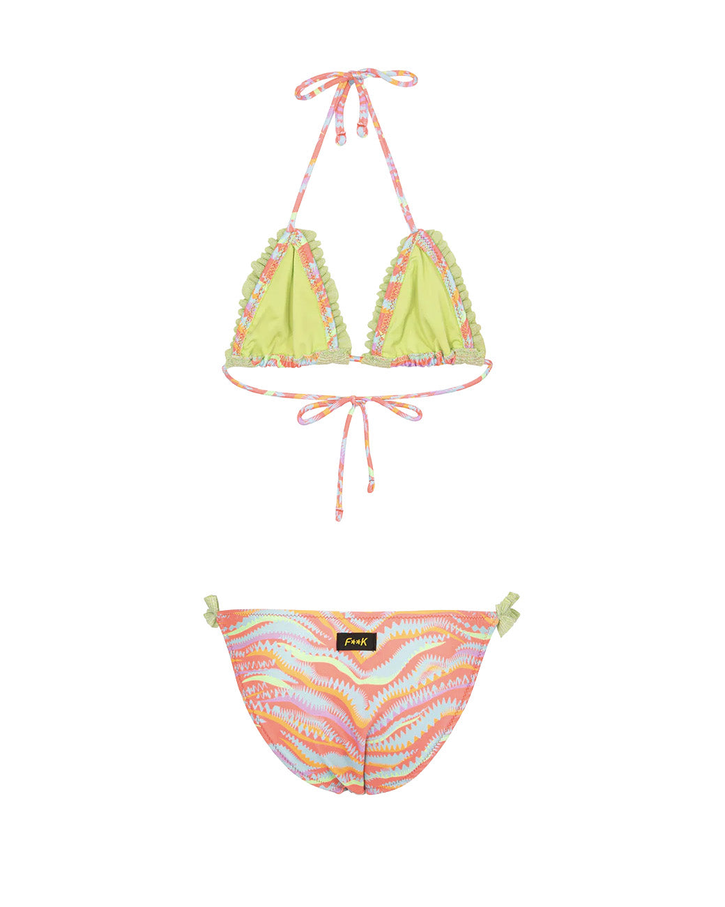 F**K Kids Costume Due Pezzi Fantasia Multicolor per Bambine