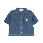 Moschino Kids Camicia in Denim con Logo Teddy Bear per Neonate