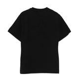 Elisabetta Franchi La Mia Bambina T-shirt Nera con Logo Effetto Metallico Oro per Neonate