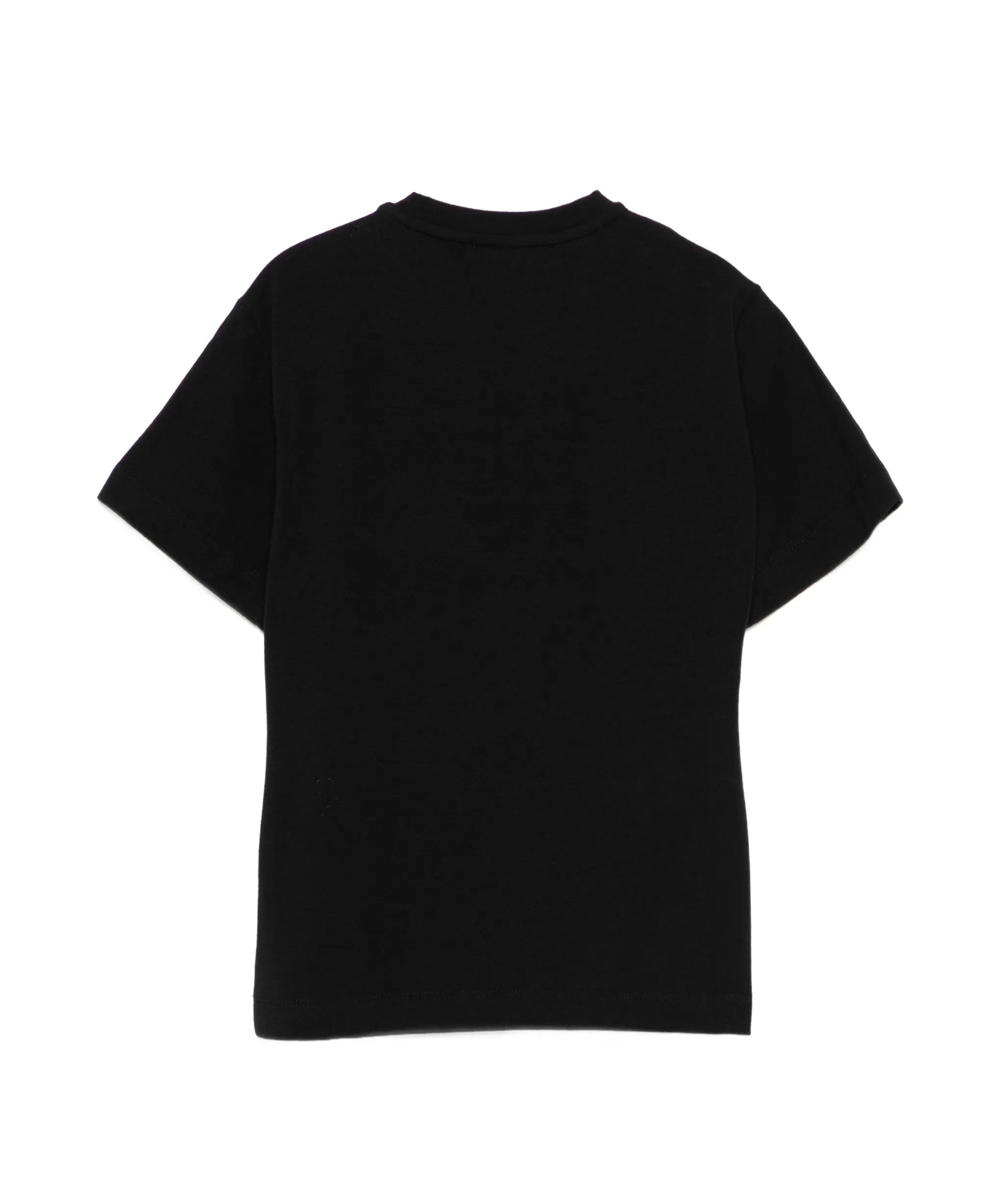 Elisabetta Franchi La Mia Bambina T-shirt Nera con Logo Effetto Metallico Oro per Neonate