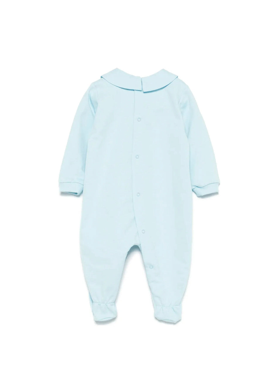 Moschino Kids Tutina Celeste con Logo Teddy Bear per Neonati (retro)