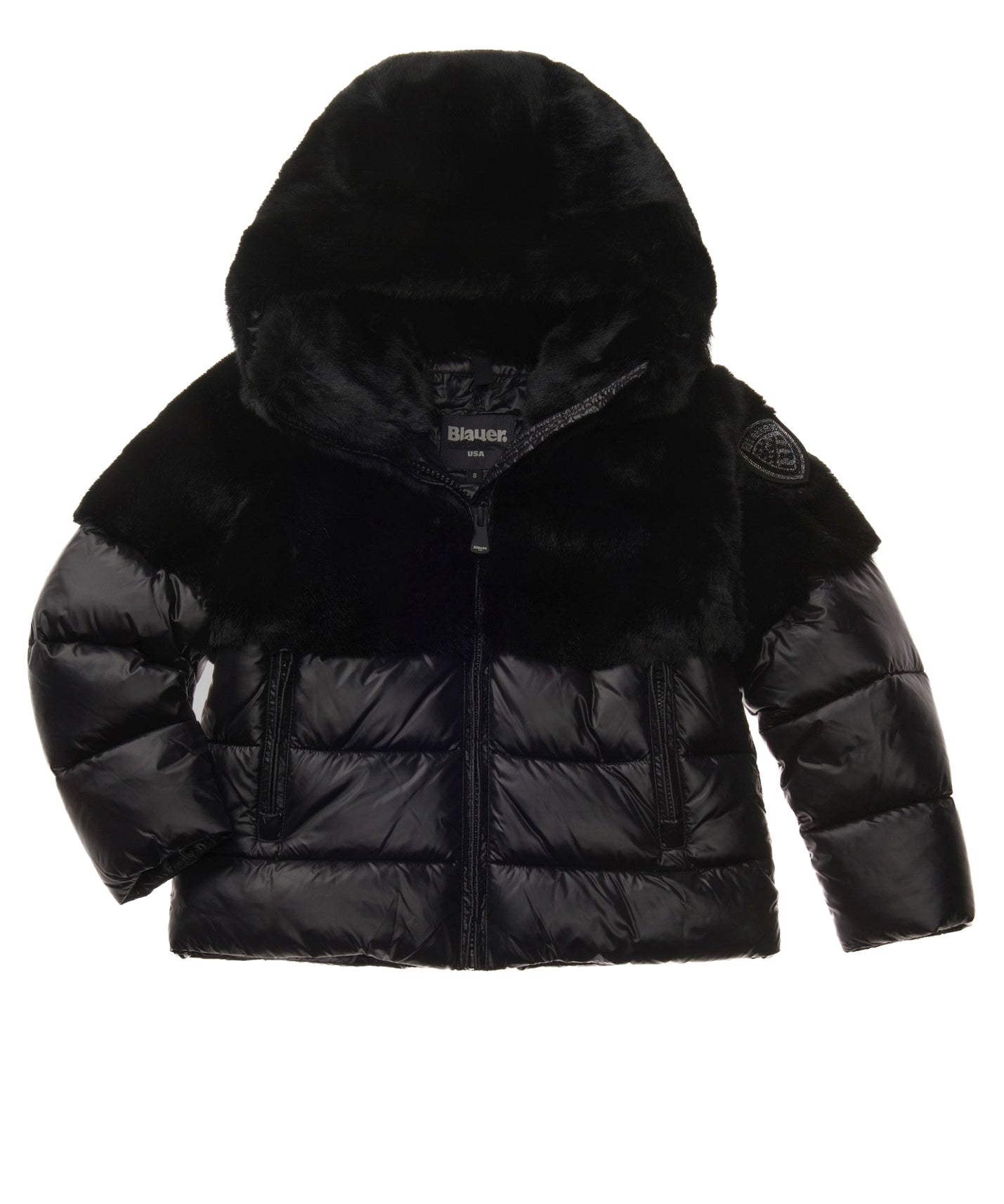 Blauer Kids Giubbino Nero con Fur per Bambine