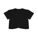Pinko Kids T-Shirt Nero Crop Arricciata per Bambine
