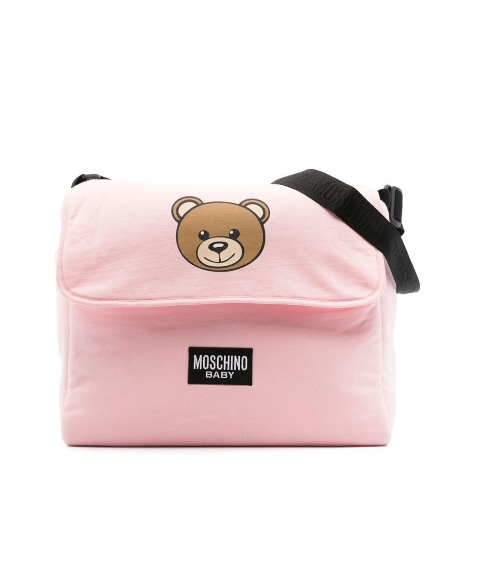 Moschino Kids Borsa Mamma Rosa Teddy Bear con Fasciatoio per Neonate