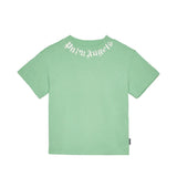 Palm Angels Kids T-Shirt Verde con Stampa Logo per Bambini