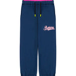 Barrow Kids Pantaloni Blu con Coulisse e Logo Rosa per Bambine