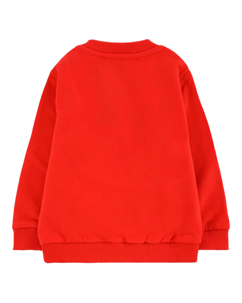 Moschino Kids Felpa Girocollo Rossa con Logo per Neonati