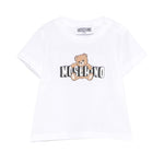 Moschino Kids T-Shirt Bianco con Logo Teddy Bear per Neonati