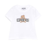 Moschino Kids T-Shirt Bianco con Logo Teddy Bear per Neonati