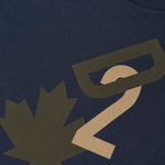 Dsquared2 Kids T-shirt Blu con Stampa Leaf per Bambini (dettaglio)