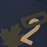 Dsquared2 Kids T-shirt Blu con Stampa Leaf per Bambini (dettaglio)