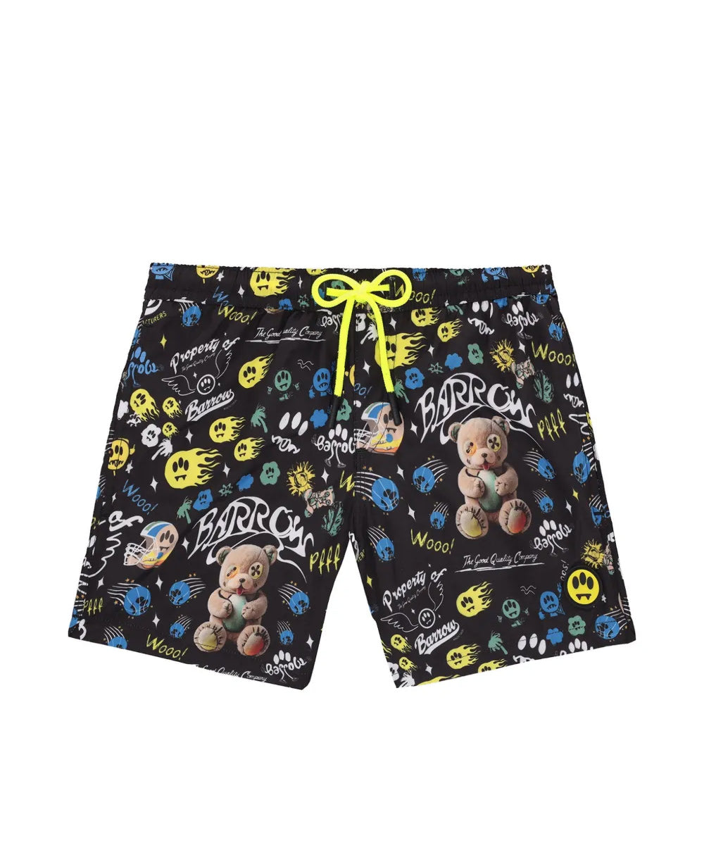 Barrow Kids Costume Short Nero Fantasia All-Over per Bambini