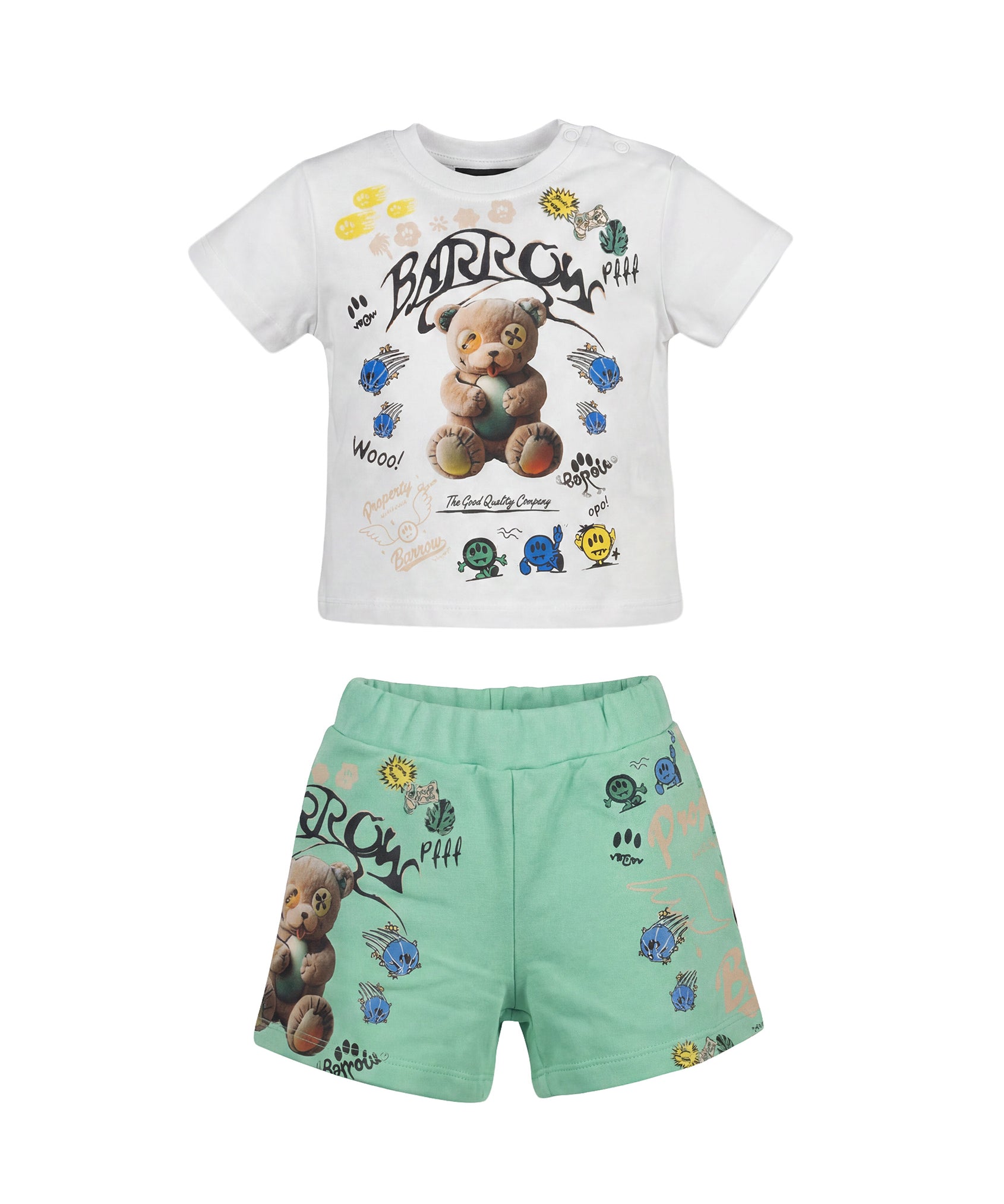 Barrow Kids Completo Bianco e Verde con Stampe per Neonati