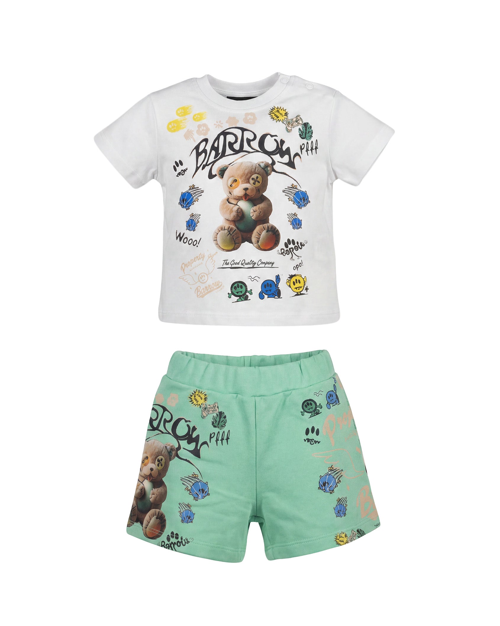 Barrow Kids Completo Bianco e Verde con Stampe per Neonati
