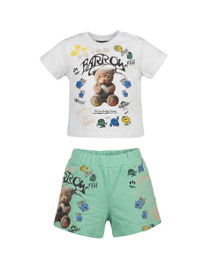 Barrow Kids Completo Bianco e Verde con Stampe per Neonati