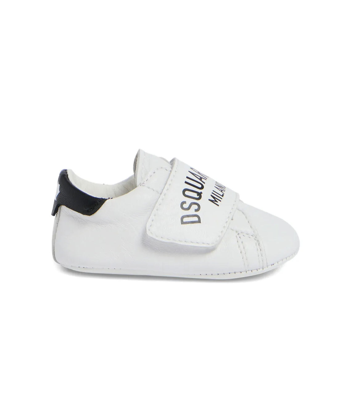 Dsquared2 Kids Sneakers Bianco con Chiusura a Strappo e Logo per Neonati