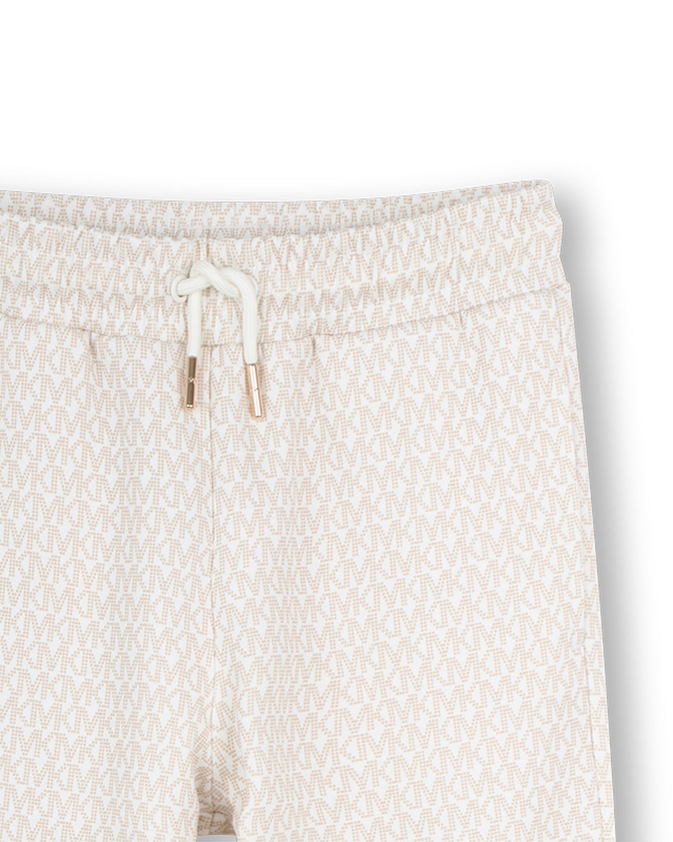Michael Kors Kids Pantalone Crema All-Over per Bambine