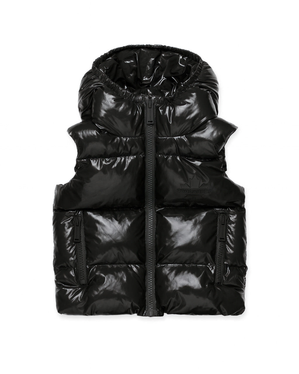 Dsquared2 Kids Giubbino Smanicato Puffer Nero per Neonati