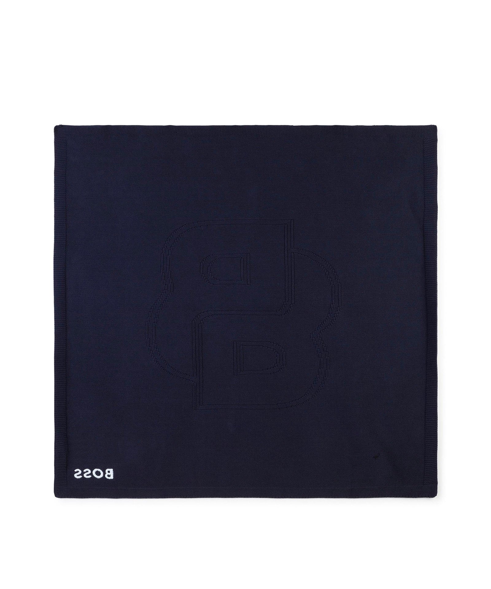 Boss Kids Coperta Blu con Intarso Logo per Neonati (retro)