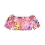 4giveness Kids Top Crop Fantasia Pink Butterfly per Bambine
