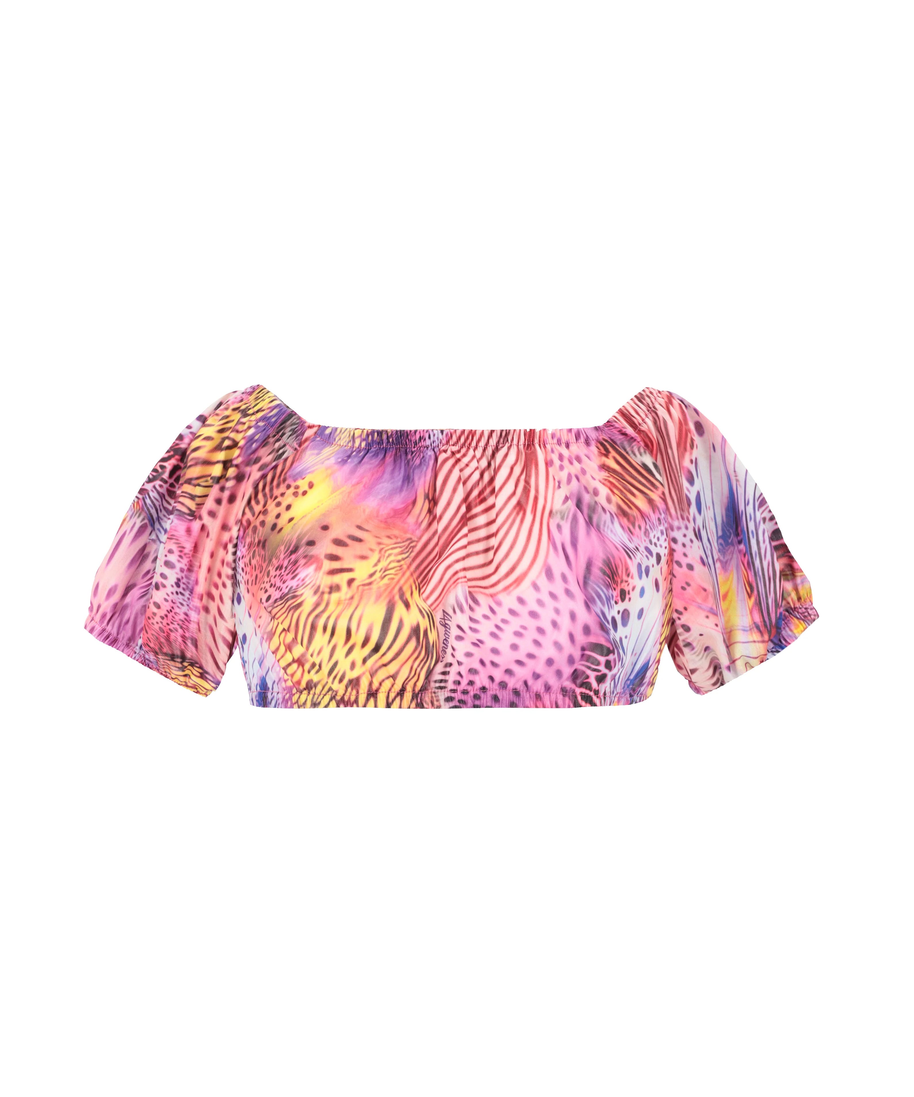 4giveness Kids Top Crop Fantasia Pink Butterfly per Bambine