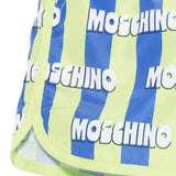 Moschino Kids Costume a Righe Verde e Blu All-Over per Neonati