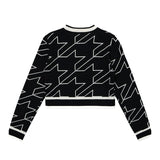 Iceberg Kids Maglione Nero Crop Pied-de-Poule per Bambine (retro)