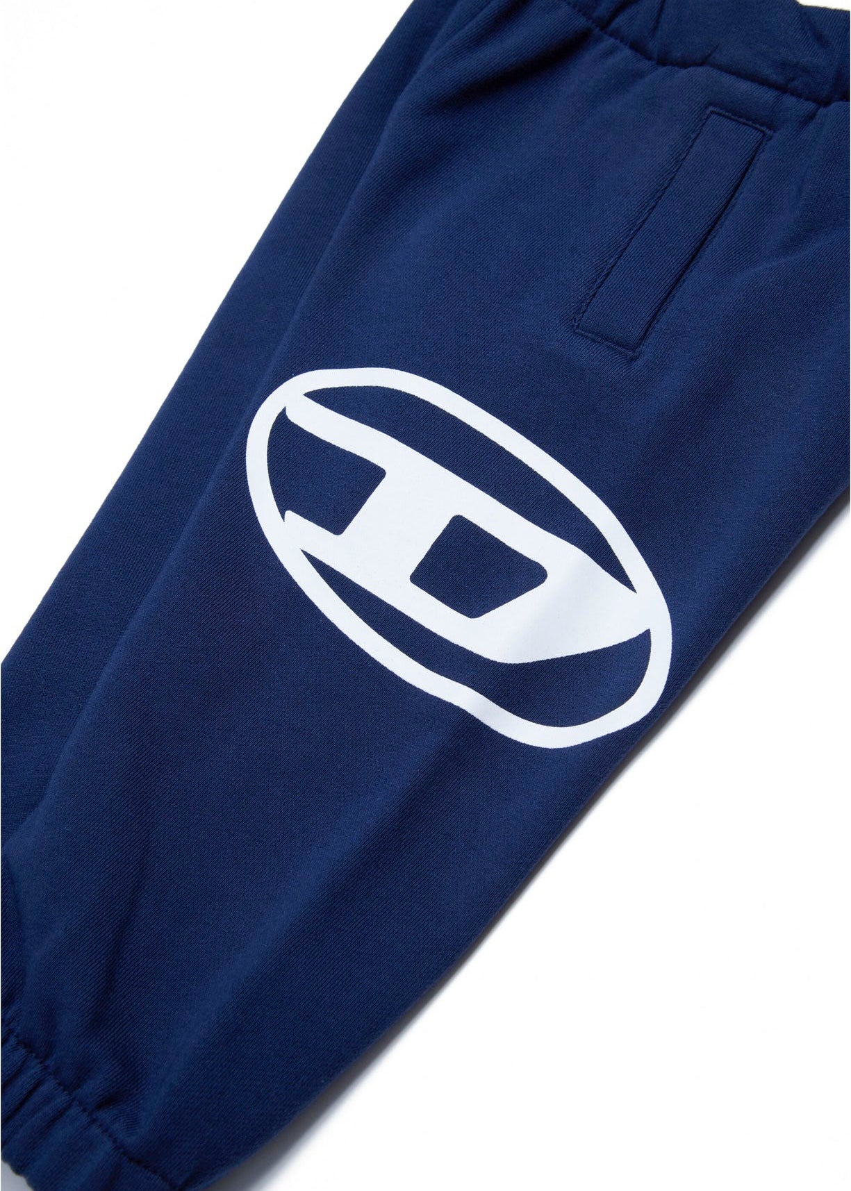 Diesel Kids Pantaloni Jogger Blu con Stampa Logo Oval D per Neonati (dettaglio)