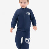 Diesel Kids Pantaloni Jogger Blu con Stampa Logo Oval D per Neonati