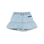 Moschino Kids Gonna Denim con Applicazione Teddy per Neonate