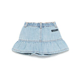 Moschino Kids Gonna Denim con Applicazione Teddy per Neonate