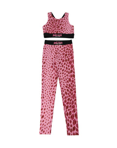 Just Cavalli Kids Completo Rosa con Stampa Leopardata Baci per Bambina