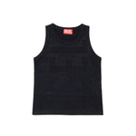 Diesel Kids Canotta Nera con Applicazioni Strass con Logo in Negativo per Bambini