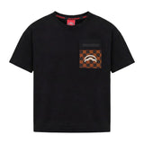 Sprayground Kids T-Shirt Nero con Tasca e Logo per Bambini