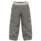 Palm Angels Kids Pantalone Nero con Fascia Logo per Bambini