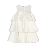 Blumarine Kids Abito Bianco con Balze per Bambine