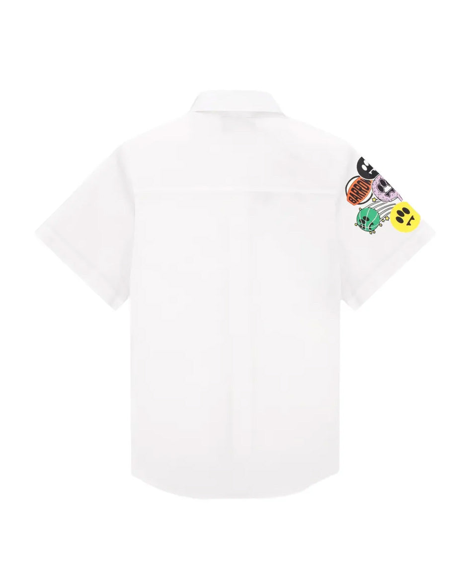 Barrow Kids Camicia Off-White con Ricami Unisex