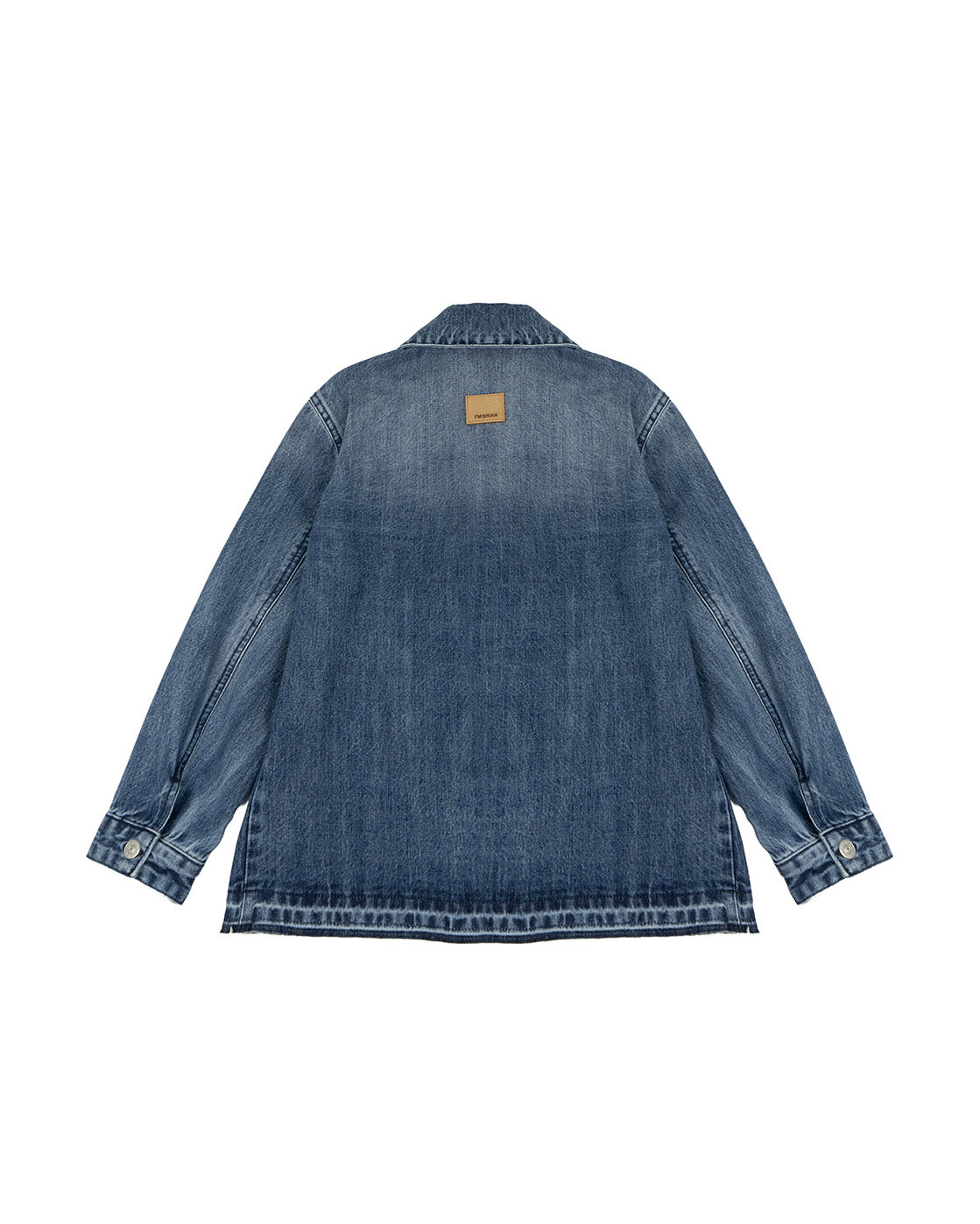 I'M Brian Kids Camicia in Denim con Tasca per Bambini