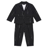 Dsquared2 Kids Completo Nero Gessato per Neonati