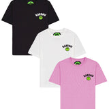 Barrow Kids T-shirt Set Nero/Bianco/Rosa con Smile per Bambine