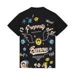 Barrow Kids t-Shirt Nero con Stampa Logo All-Over Unisex