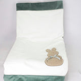 Marlu Coperta vaniglia/ verde salvia con orsetto marrone per neonate