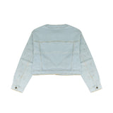Patrizia Pepe Kids Giubbino in Denim con Strass per Bambine